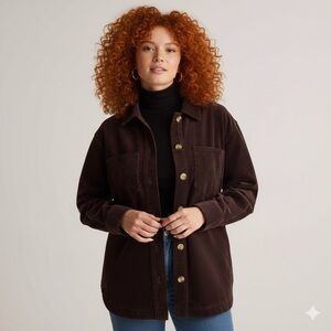 Quince Organic Cotton Stretch Corduroy Shirt Jacket Womens XL